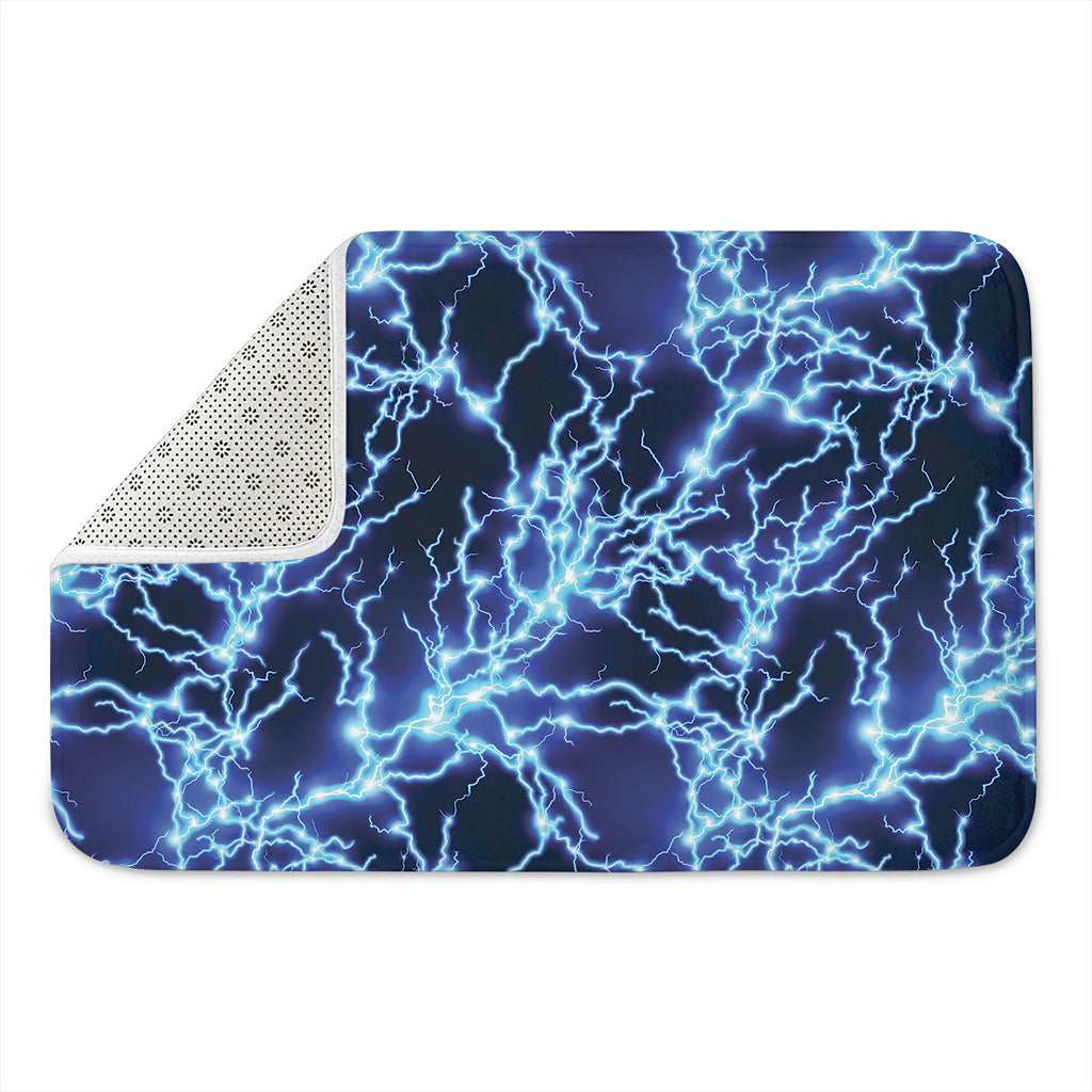 Blue Electric Lightning Print Indoor Door Mat