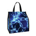 Blue Electric Lightning Print Insulated Lunch Tote