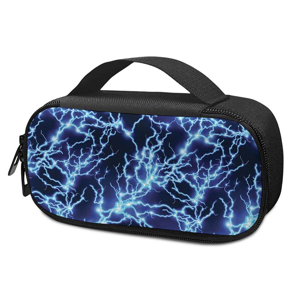 Blue Electric Lightning Print Insulin Cooler Travel Case