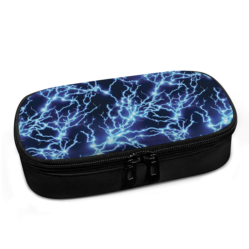 Blue Electric Lightning Print Insulin Cooler Travel Case