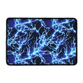 Blue Electric Lightning Print Kitchen Mat
