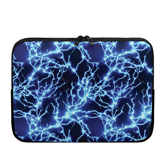 Blue Electric Lightning Print Laptop Sleeve