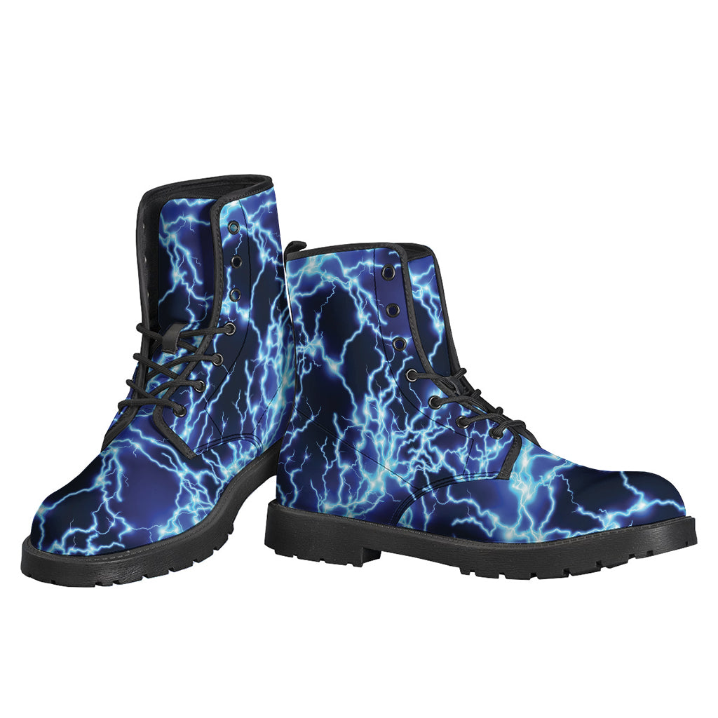 Blue Electric Lightning Print Backpack