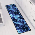 Blue Electric Lightning Print Long Kitchen Mat