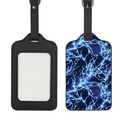 Blue Electric Lightning Print Luggage Tag