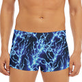 Blue Electric Lightning Print Men's Short Boxer Briefs