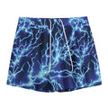 Blue Electric Lightning Print Mesh Shorts