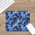 Blue Electric Lightning Print Mouse Pad