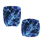 Blue Electric Lightning Print Office Chair Cover