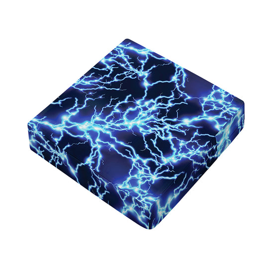 Blue Electric Lightning Print Outdoor Seat Cushion Cover