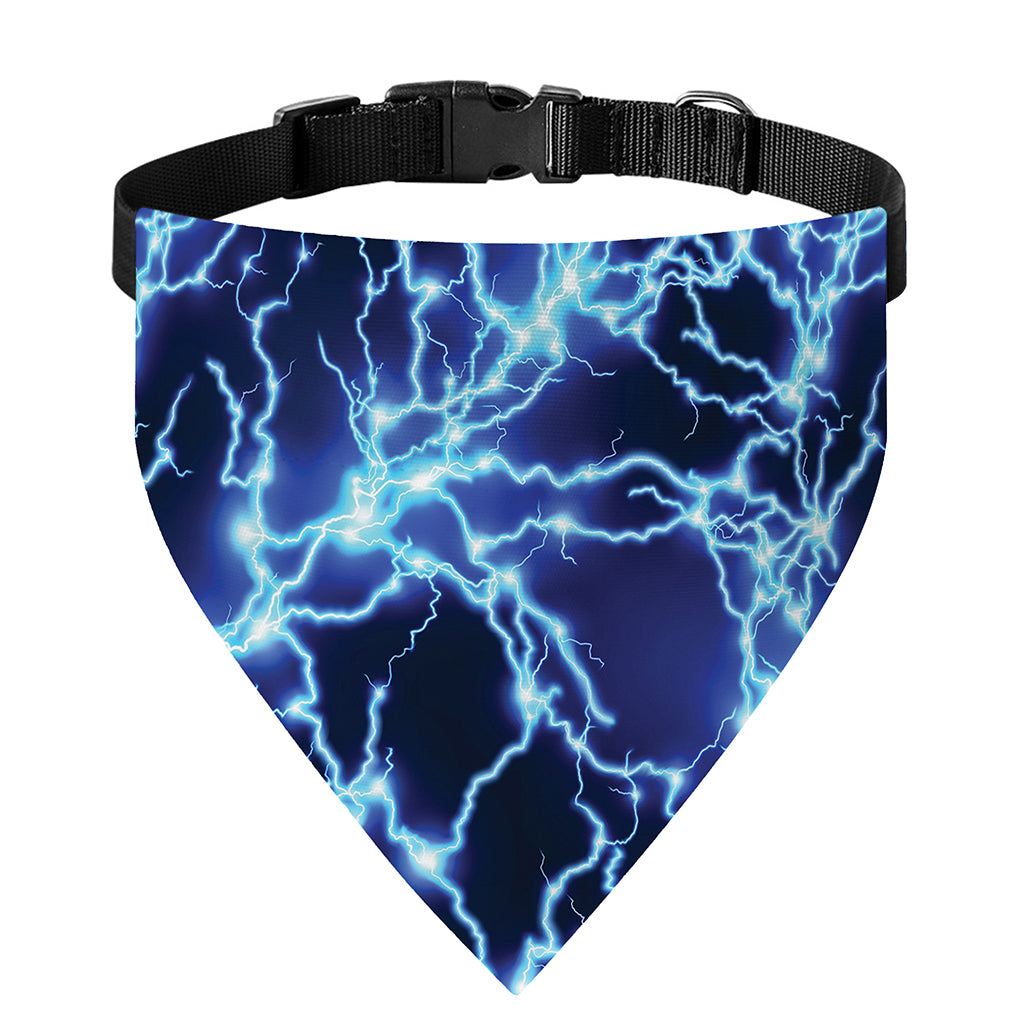 Blue Electric Lightning Print Over The Collar Dog Bandana