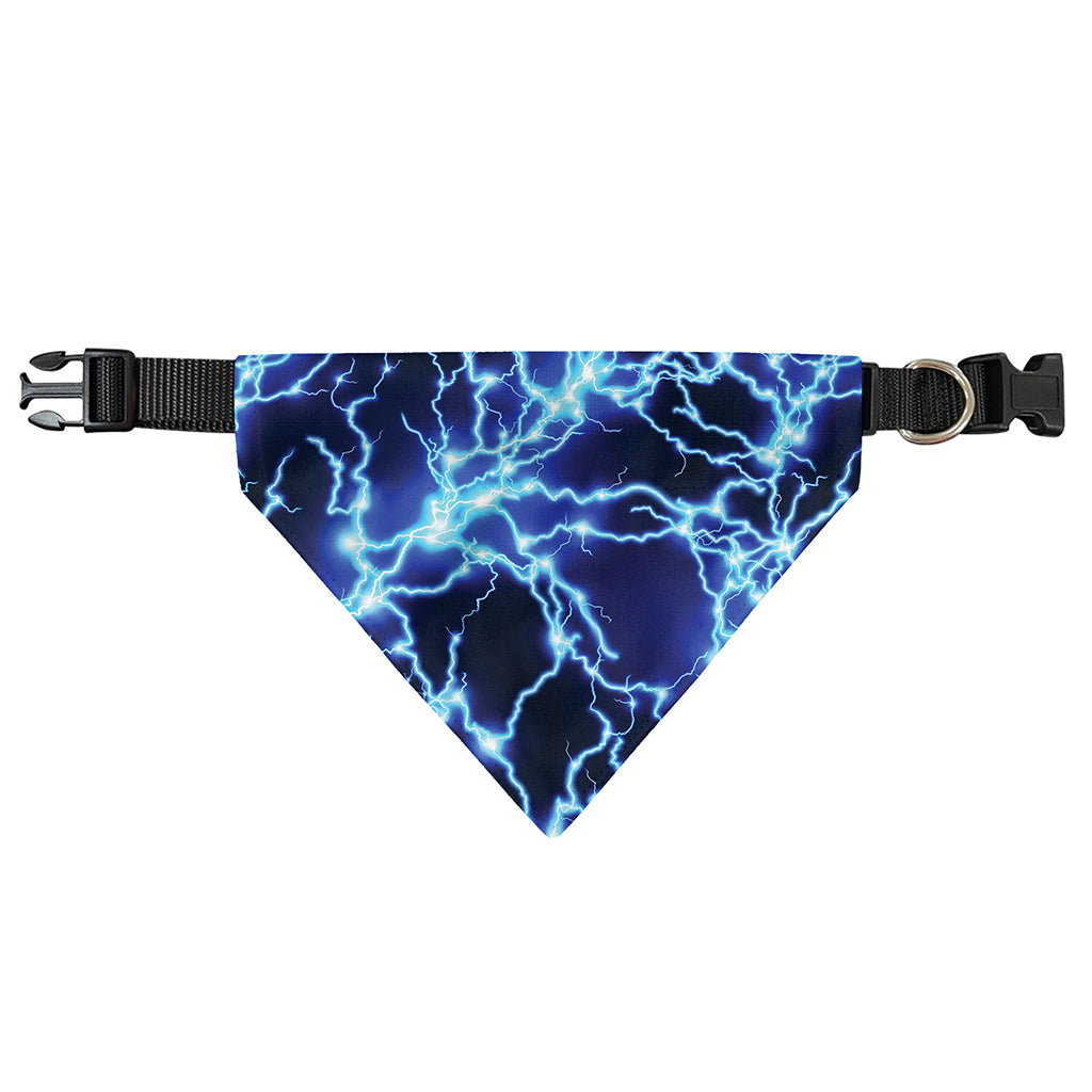 Blue Electric Lightning Print Over The Collar Dog Bandana
