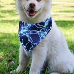 Blue Electric Lightning Print Over The Collar Dog Bandana