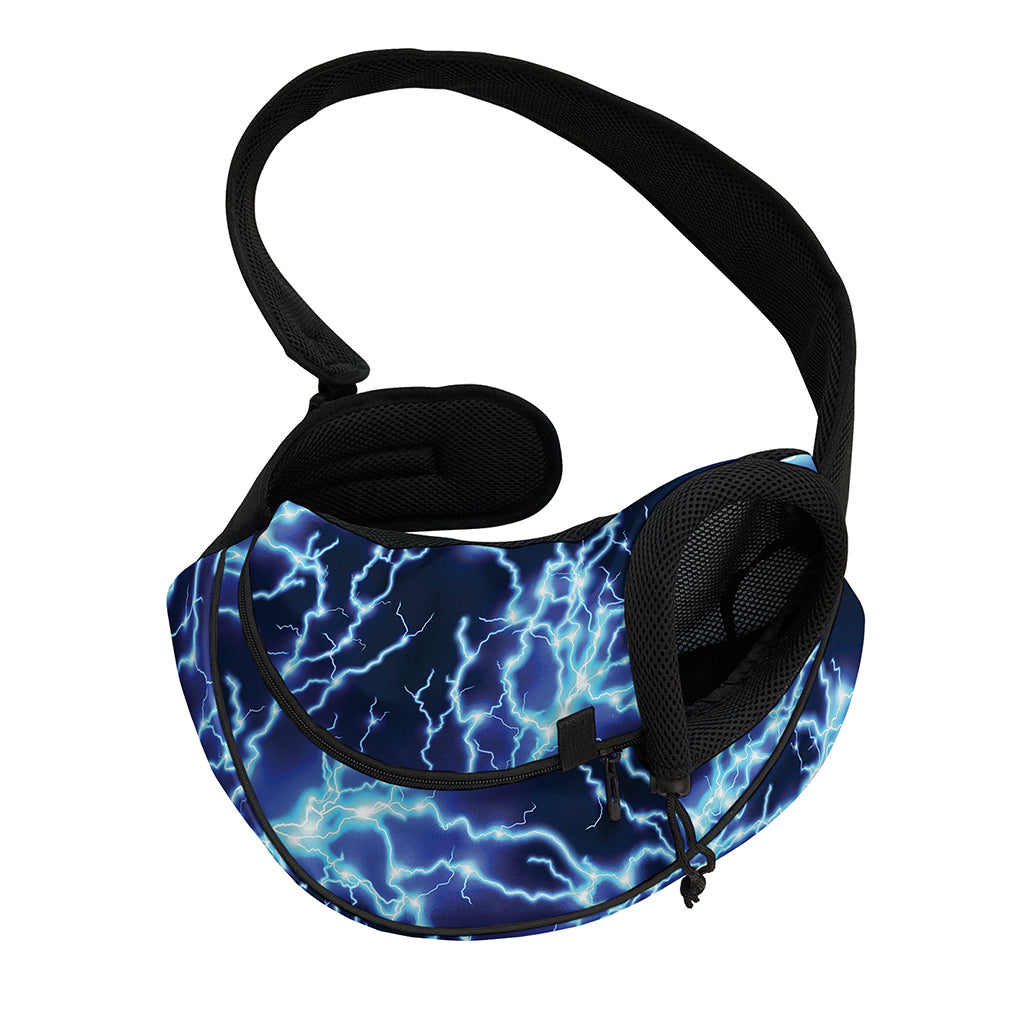 Blue Electric Lightning Print Pet Sling Carrier