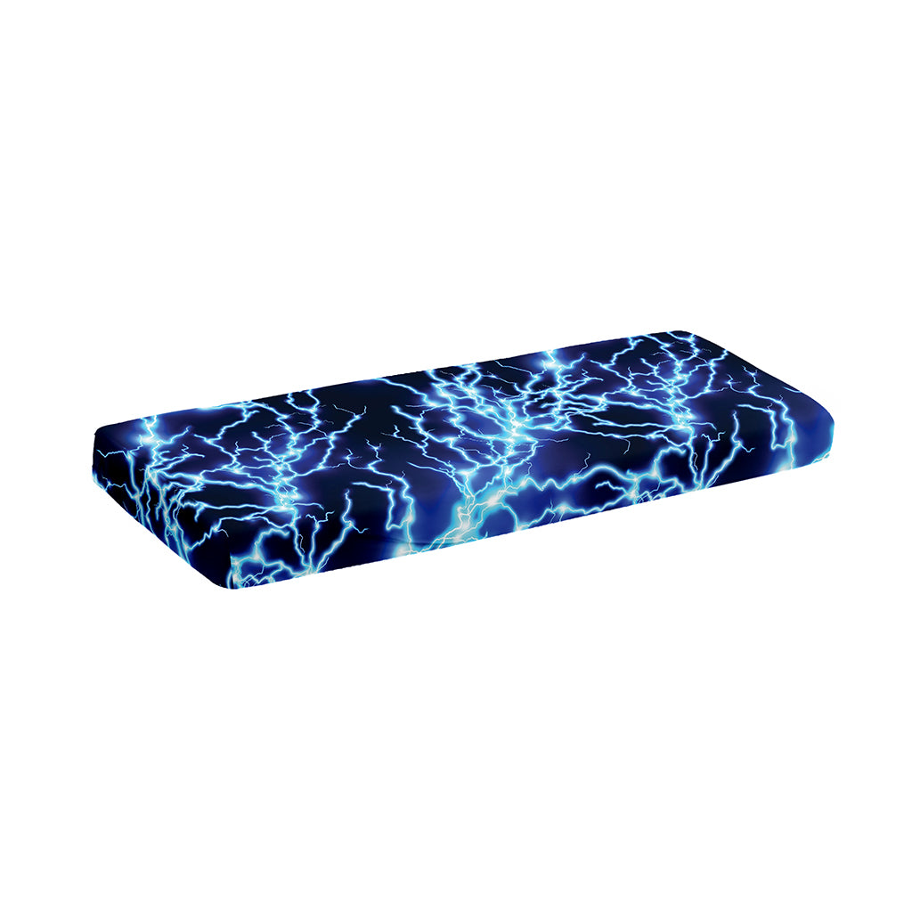 Blue Electric Lightning Print Piano Keyboard Cover