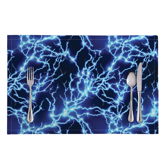 Blue Electric Lightning Print Placemat