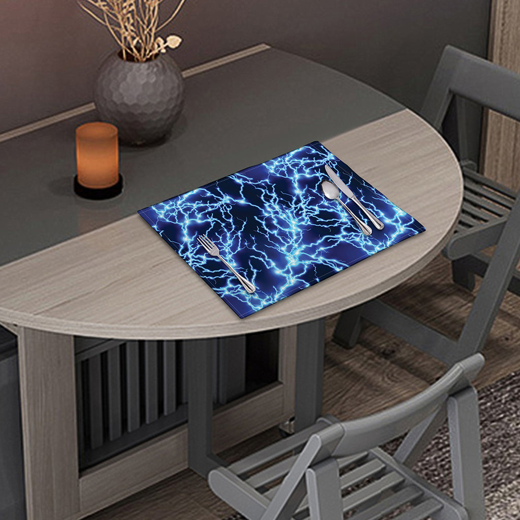 Blue Electric Lightning Print Placemat