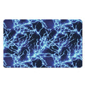 Blue Electric Lightning Print Polyester Doormat