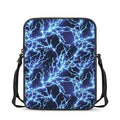 Blue Electric Lightning Print Rectangular Crossbody Bag