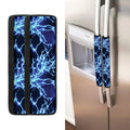 Blue Electric Lightning Print Refrigerator Handle Covers