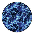Blue Electric Lightning Print Round Floor Mat
