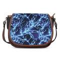 Blue Electric Lightning Print Saddle Bag