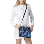 Blue Electric Lightning Print Shoulder Handbag