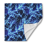 Blue Electric Lightning Print Silk Bandana