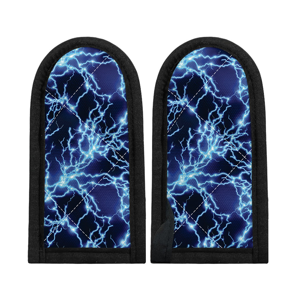 Blue Electric Lightning Print Skillet Handle Cover
