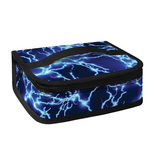 Blue Electric Lightning Print Small Lunch Bag