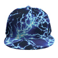 Blue Electric Lightning Print Snapback Cap