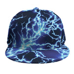 Blue Electric Lightning Print Snapback Cap