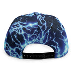 Blue Electric Lightning Print Snapback Cap