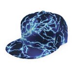 Blue Electric Lightning Print Snapback Cap