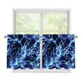 Blue Electric Lightning Print Tier Curtains