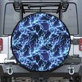 Blue Electric Lightning Print Tire Cover