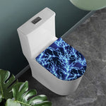 Blue Electric Lightning Print Toilet Lid Cover