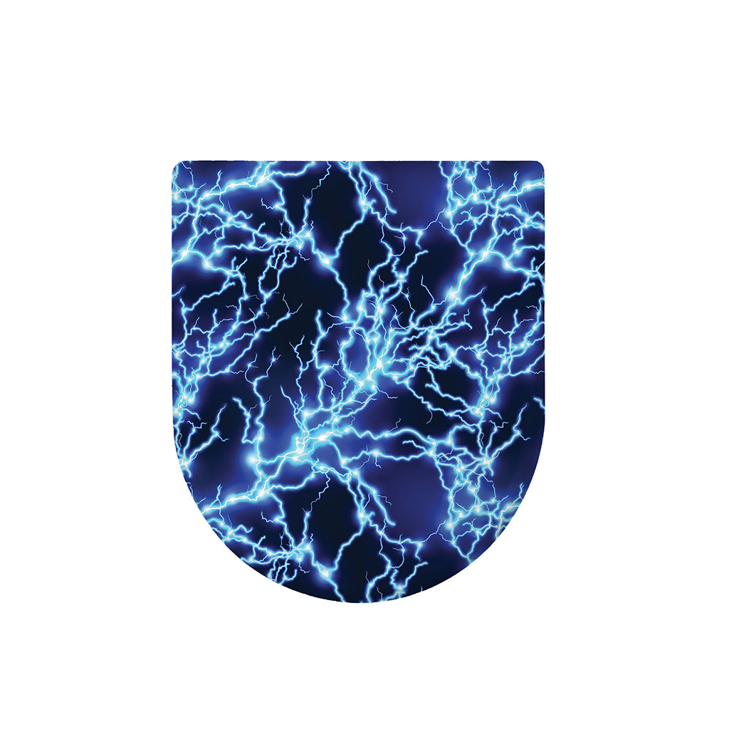 Blue Electric Lightning Print Toilet Lid Cover
