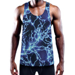 Blue Electric Lightning Print Training Tank Top