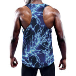 Blue Electric Lightning Print Training Tank Top