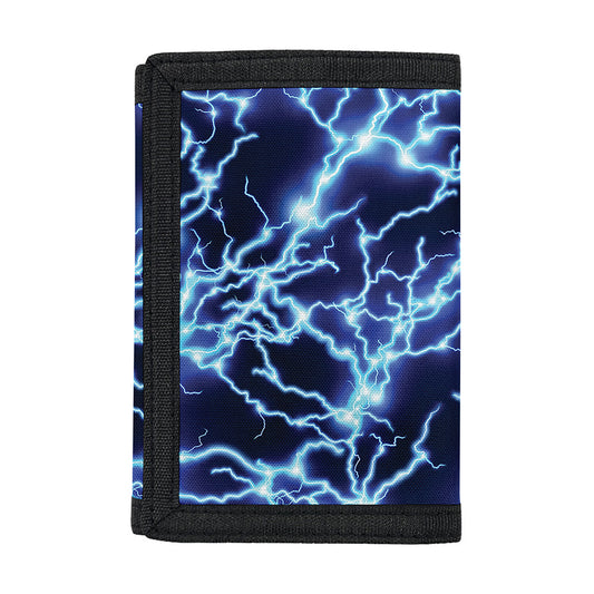 Blue Electric Lightning Print Trifold Wallet