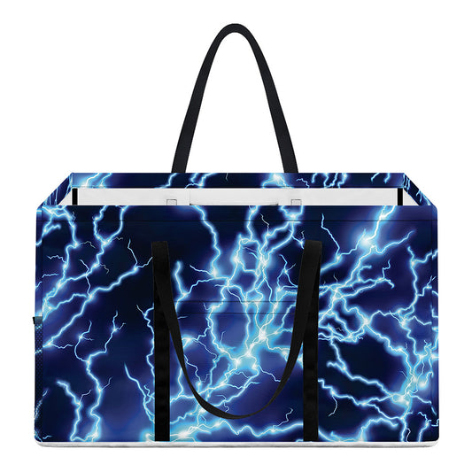 Blue Electric Lightning Print Utility Tote Bag