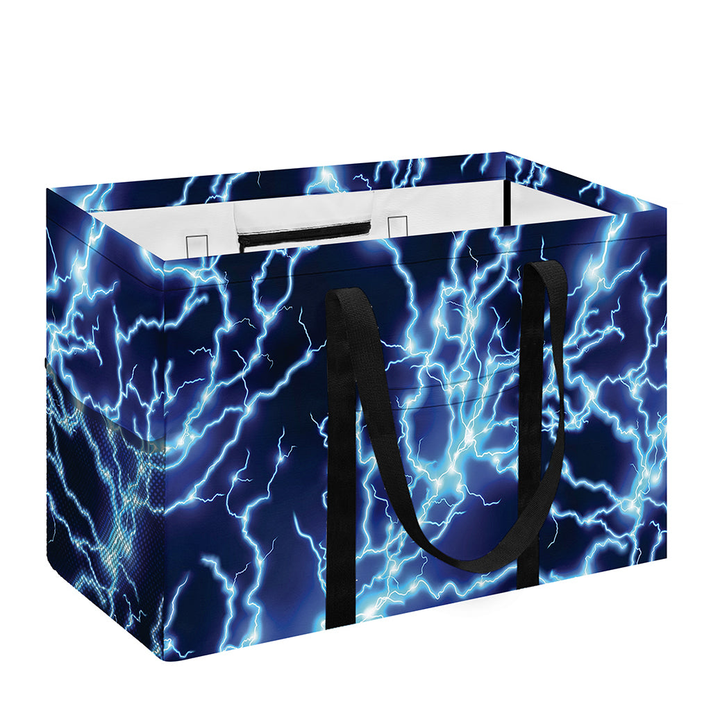 Blue Electric Lightning Print Utility Tote Bag