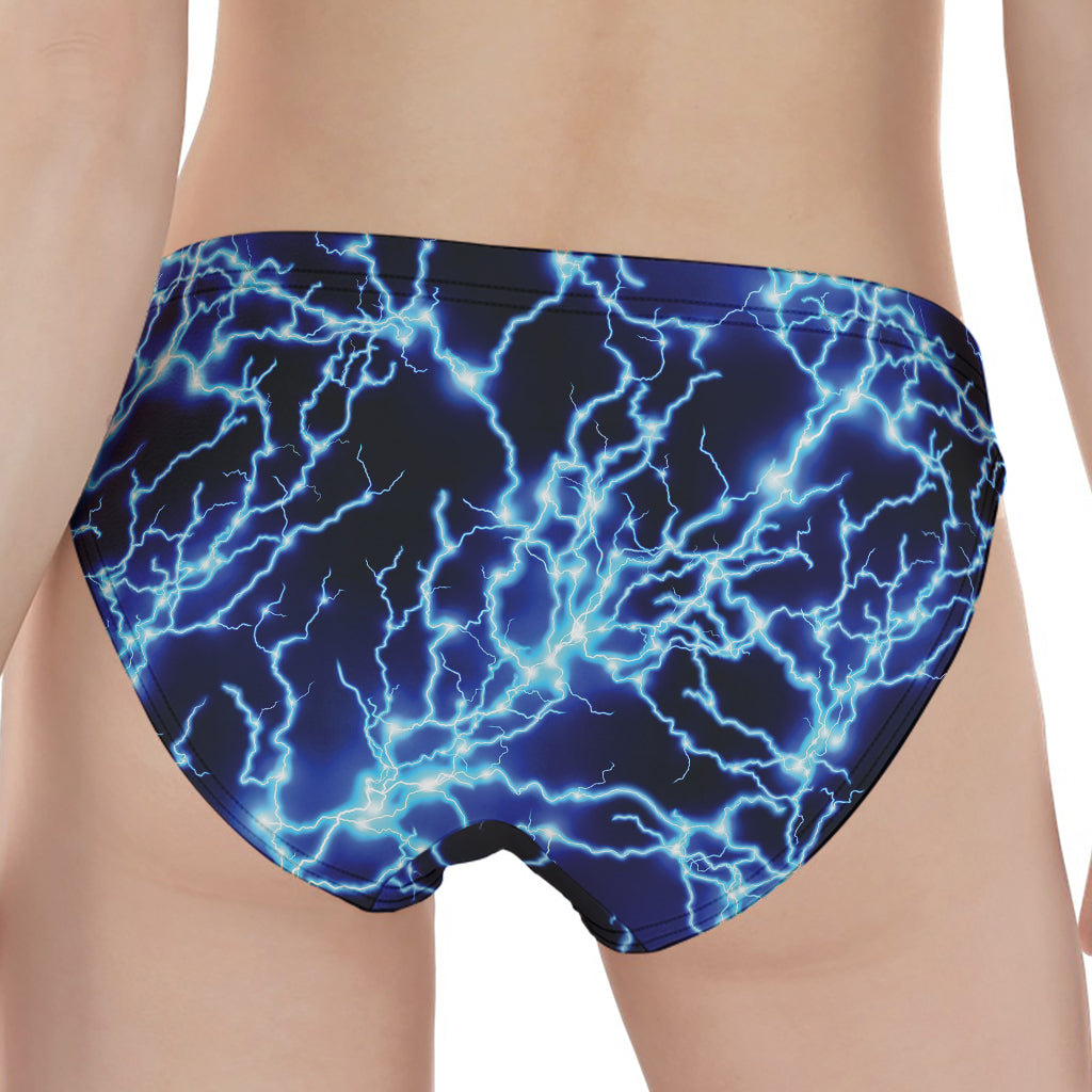 Blue Electric Lightning Print Women's Panties