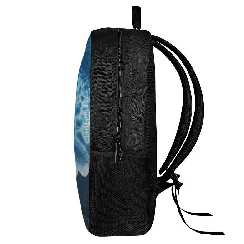 Blue Electrical Brain Activity Print 17 Inch Backpack