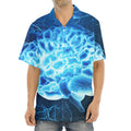 Blue Electrical Brain Activity Print Aloha Shirt