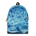 Blue Electrical Brain Activity Print School Backpack