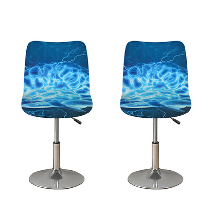 Blue Electrical Brain Activity Print Bar Stool Covers
