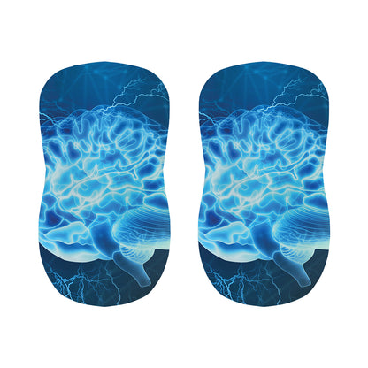 Blue Electrical Brain Activity Print Bar Stool Covers
