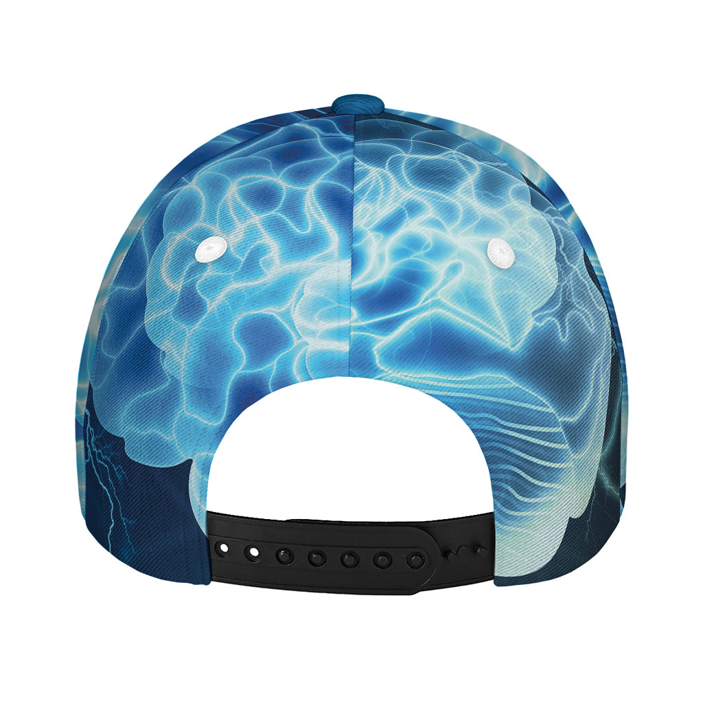 Blue Electrical Brain Activity Print Baseball Cap